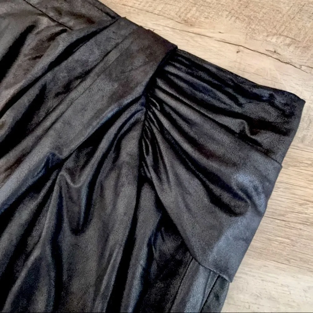 Royal Underground Soft Black Draped Mini Skirt XS